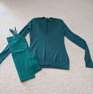 The Limited sweater set green